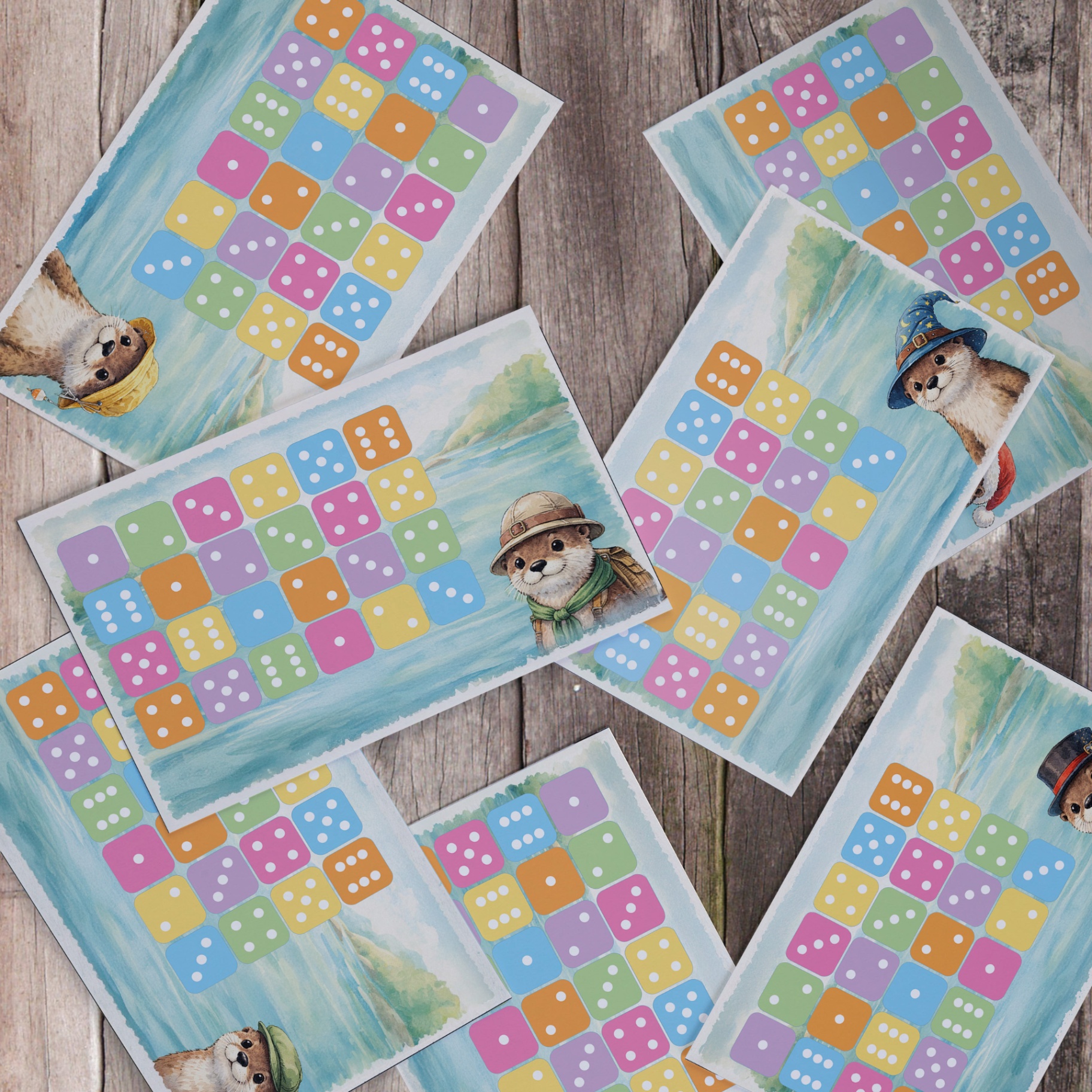 Plance giocatore di Otters & Pebbles con icone delle azioni
